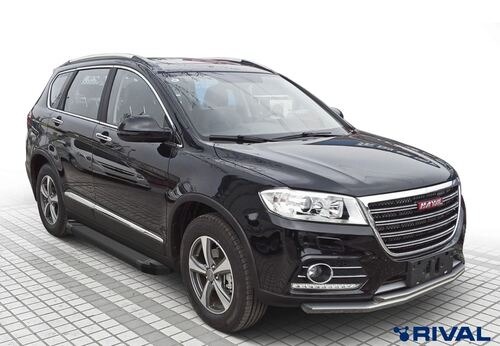 Порог-площадка Rival Black F173ALB c комплект крепежа для Haval H6