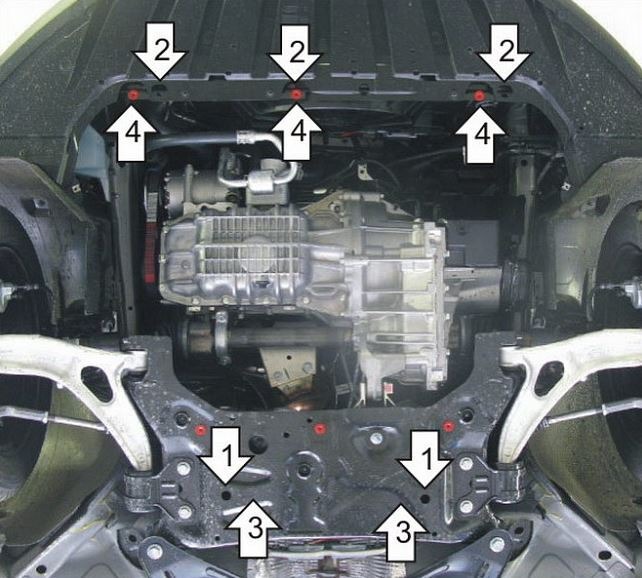 Защита АвтоСтандарт для картера двигателя, КПП на Ford C-Max (MK1)/ Focus III (CB8)/ Focus II (CB4) и Volvo S40 (MS) фото 3