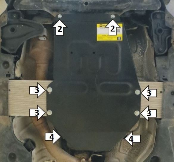 Защита стальная Мотодор для КПП, раздаточной коробки для Mercedes-benz M-class (W166) фото 2