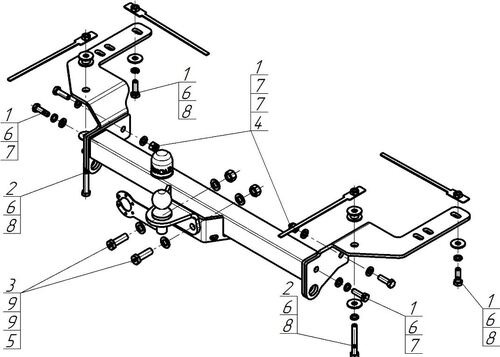 Полностью оцинкованный фаркоп ZincaR на Toyota Land Cruiser 200 и Lexus LX (J200)​