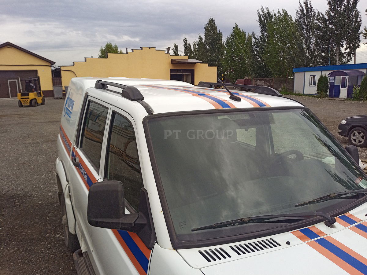 Рейлинги на крышу PT Group черный муар для UAZ Pickup фото 3