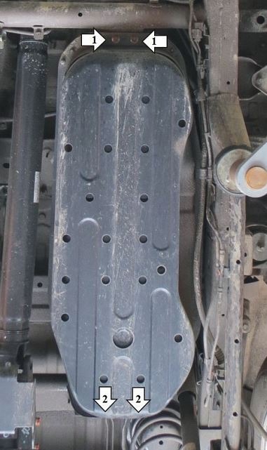 Защита стальная Мотодор для топливного бака на Mitsubishi Pajero Sport III фото 3