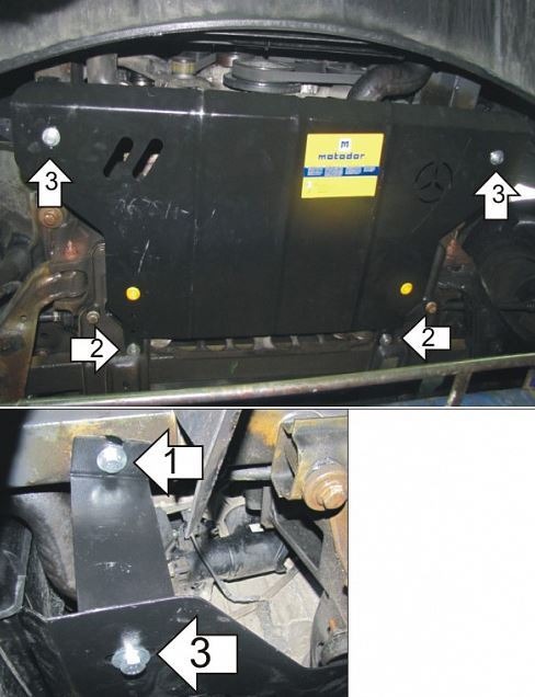 Защита стальная Мотодор для картера двигателя на Mercedes-benz Sprinter фото 2