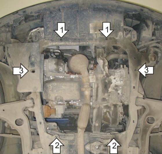 Защита стальная Мотодор для картера двигателя, КПП на Opel Astra и Meriva фото 3