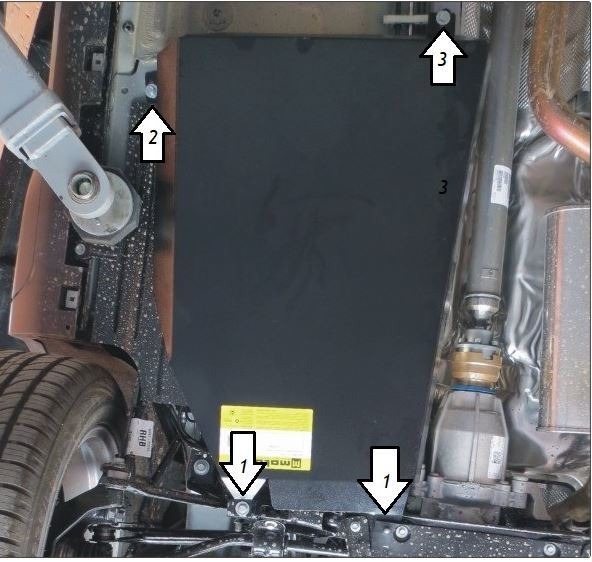 Защита стальная Мотодор для топливного бака на Ford Kuga фото 4