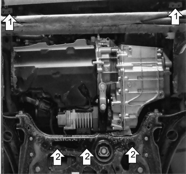 Защита стальная Мотодор для картера двигателя, КПП на Volkswagen Tiguan и Skoda Kodiaq/Karoq фото 3