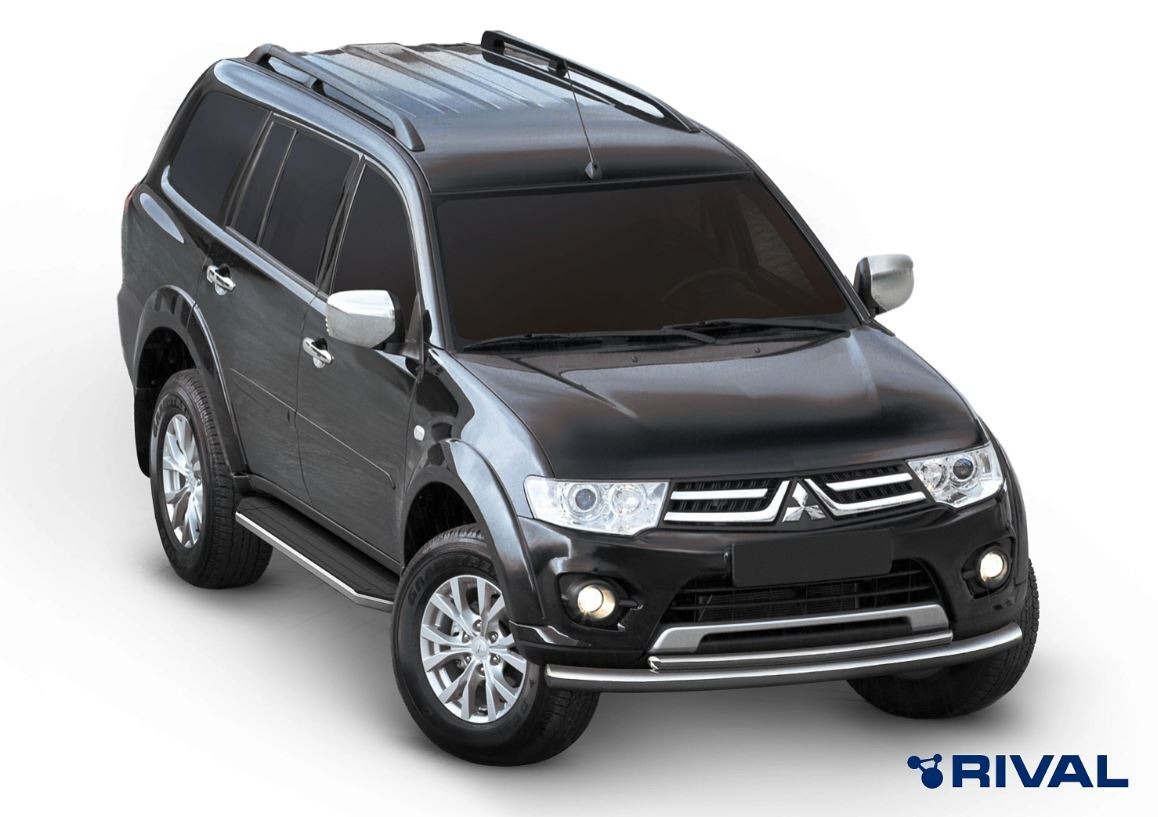 Порог-площадка Rival Premium A173ALP c комплектом крепежа для Mitsubishi Pajero Sport (KH0) фото 2