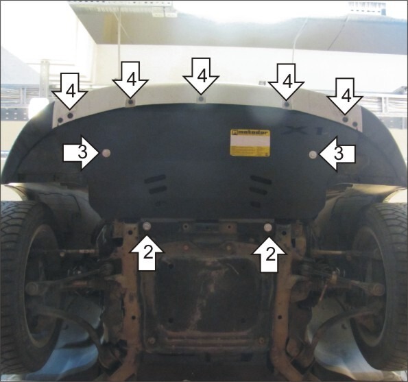 Защита алюминиевая Мотодор для радиатора на BMW X1 (e84) фото 3