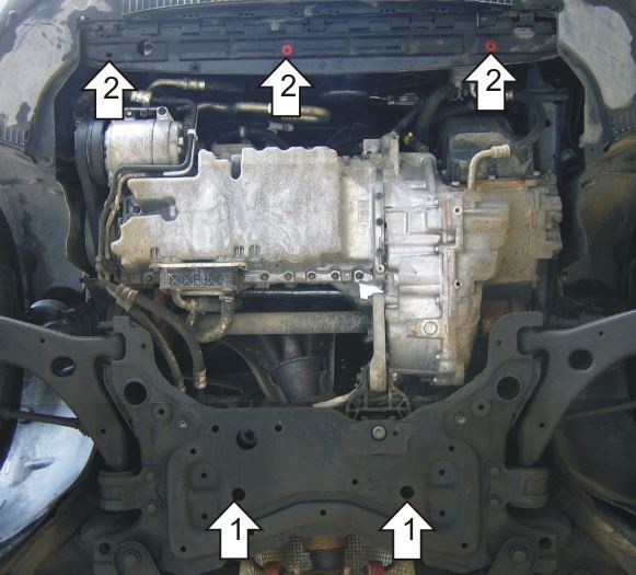 Защита стальная Мотодор для картера двигателя, КПП на Volvo C30/V50/S40 фото 3