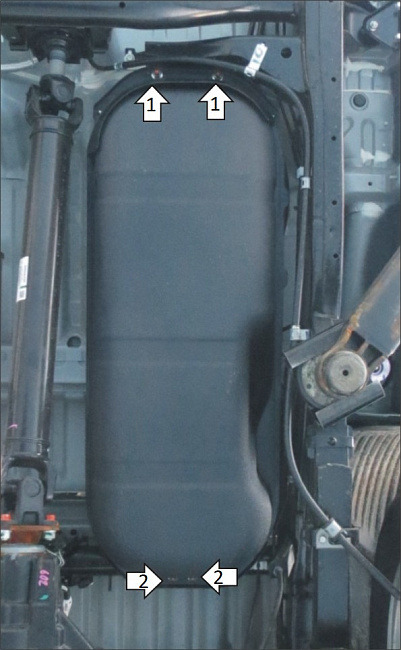 Защита алюминиевая Мотодор для топливного бака на Mitsubishi L200 фото 3