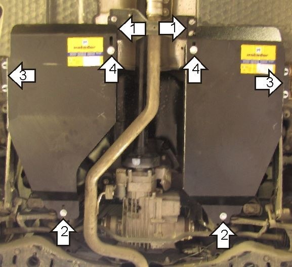 Защита стальная Мотодор для топливного бака на Volkswagen Tiguan фото 3
