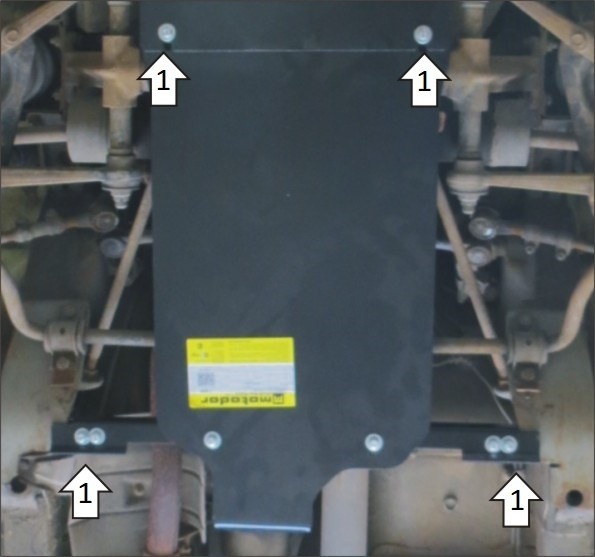 Защита стальная Мотодор для КПП, переднего дифференциала на Lada Niva Travel и Chevrolet Niva фото 3