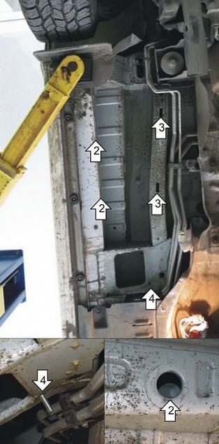 Защита стальная Мотодор для трубок кондиционера на Volkswagen Multivan/Transporter/Caravelle T5 и T6 фото 3