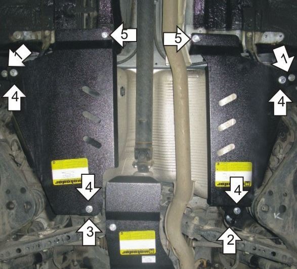Защита стальная Мотодор для топливного бака на Nissan X-Trail фото 2
