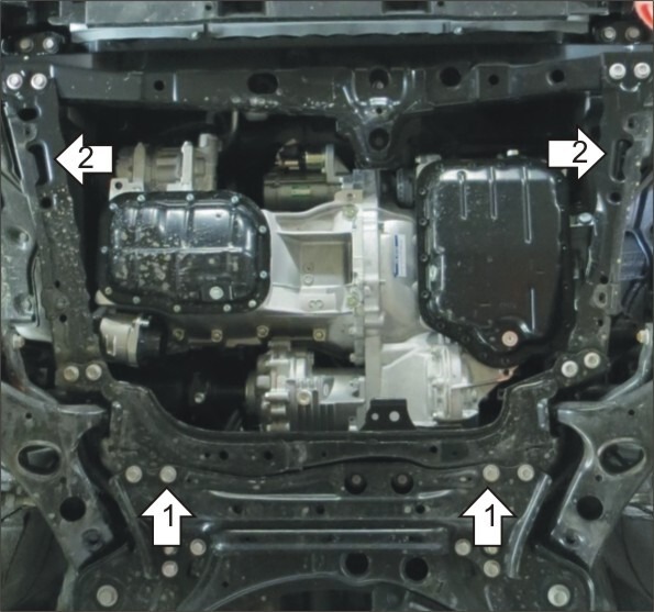 Защита алюминиевая Мотодор для картера двигателя, КПП на Lexus NX 200 фото 3