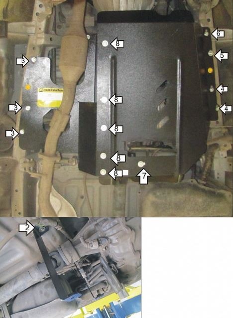 Защита стальная Мотодор для КПП и РК на Toyota Hiace фото 3