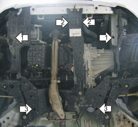Защита стальная Мотодор для картера двигателя, КПП на Hafei Simbo фото 3