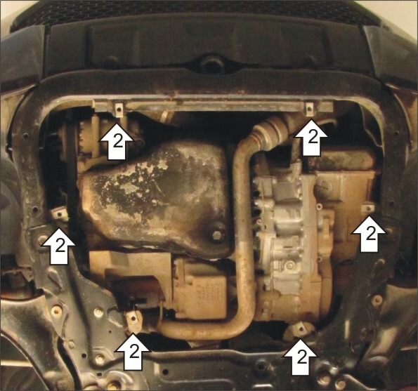 Защита стальная Мотодор для картера двигателя, КПП на Land Rover Freelander II фото 3