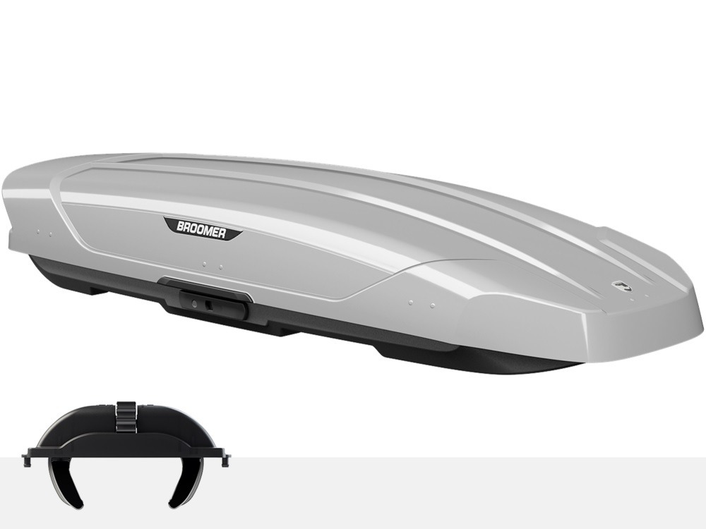 Бокс на крышу Broomer Venture LS 450 быстросъем серый глянцевый