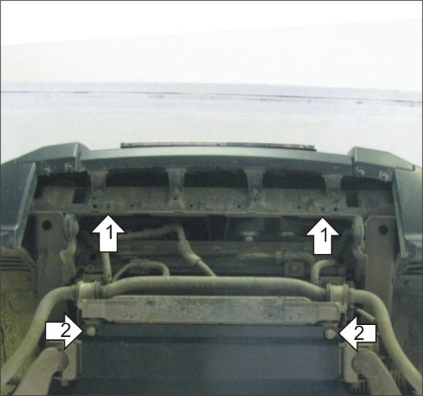 Защита алюминиевая Мотодор для радиатора, интеркулера на Mitsubishi Pajero IV фото 3