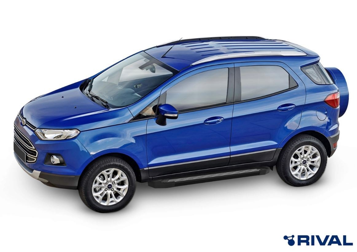 Порог-площадка Rival Black F160ALB c комплектом крепежа для Ford Ecosport (B515)