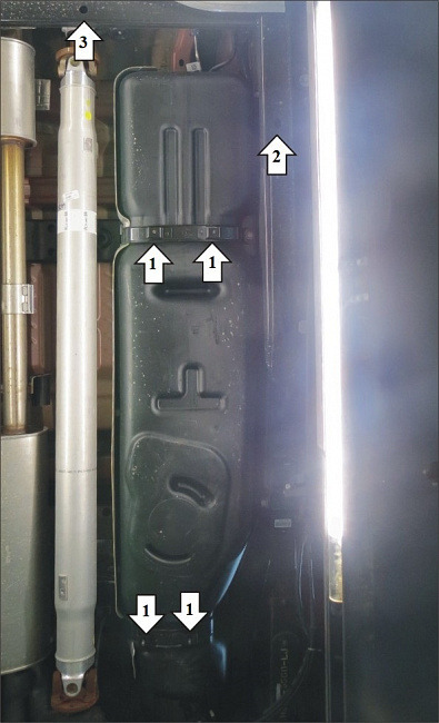 Защита алюминиевая Мотодор для топливного бака на Ford F-150 Raptor SuperCrew фото 3
