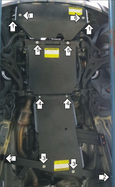 Защита стальная Мотодор для картера двигателя, радиатора, КПП, переднего дифференциала, РК на Haval H8 фото 4