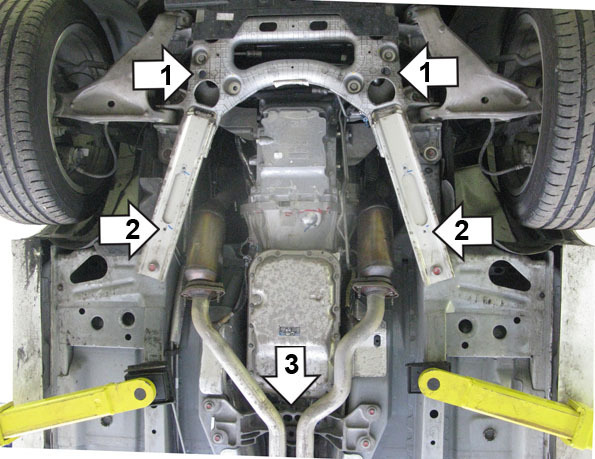 Защита алюминиевая Мотодор для картера двигателя, КПП на Cadillac CTS фото 3