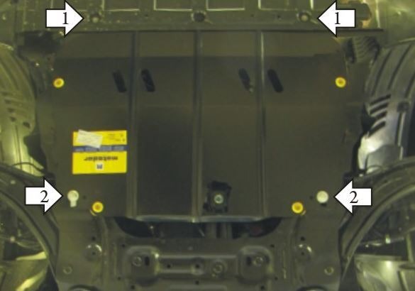 Защита стальная Мотодор для картера двигателя, КПП на Nissan Qashqai/Qashqai+2 фото 2