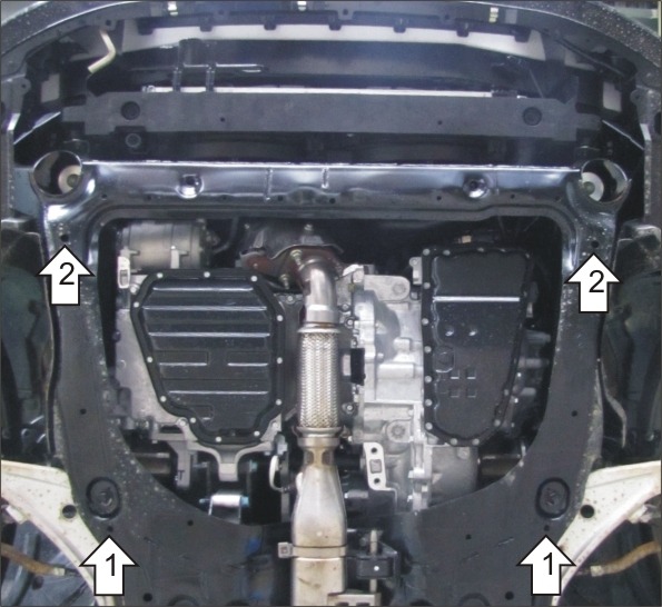 Защита алюминиевая Мотодор для картера двигателя, КПП на Nissan Teana фото 3