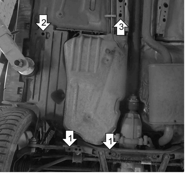 Защита стальная Мотодор для топливного бака на Ford Kuga фото 3