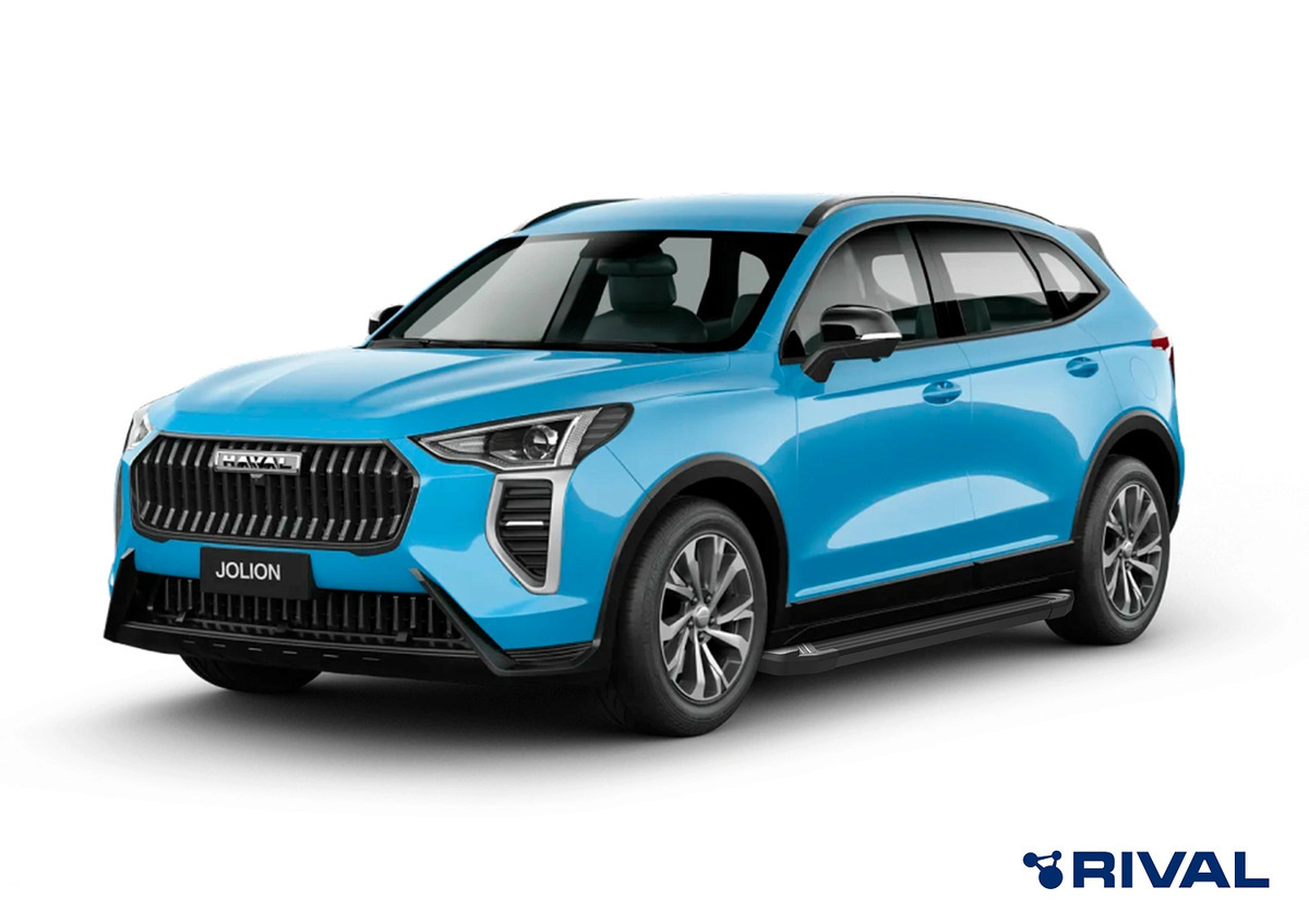 Порог-площадка Rival Black F180ALB c комплектом крепежа для Haval Jollion (1 поколение) и Haval H3 (1 поколение) фото 2