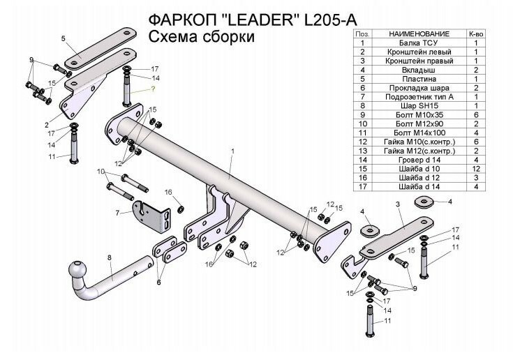 Фаркоп Лидер-Плюс для Land Rover Freelander 2 (LF) фото 2