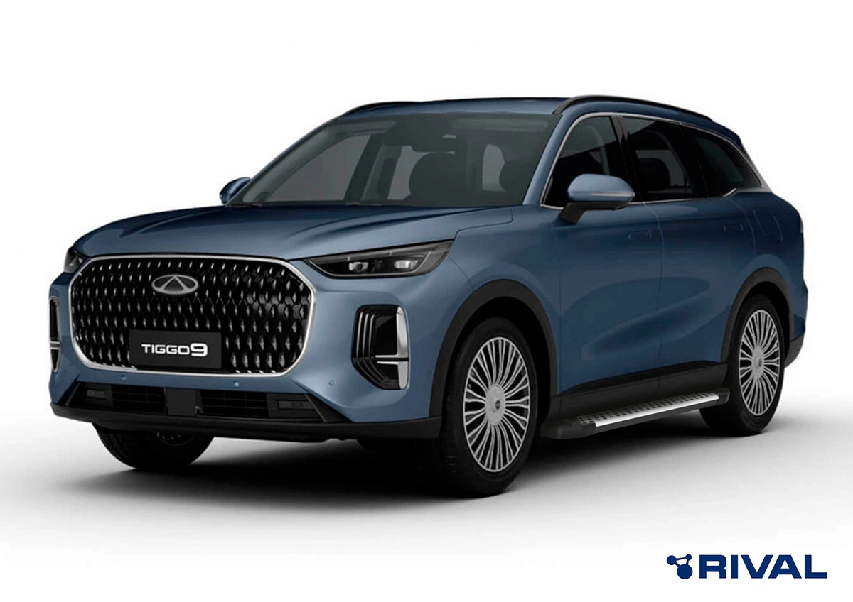Порог-площадка Rival BMW-Style D193AL c комплектом крепежа для Chery Tiggo 9 (2 поколение) Exeed RX (1 поколение)​ и Jaecoo J8 (1 поколение)​ фото 3
