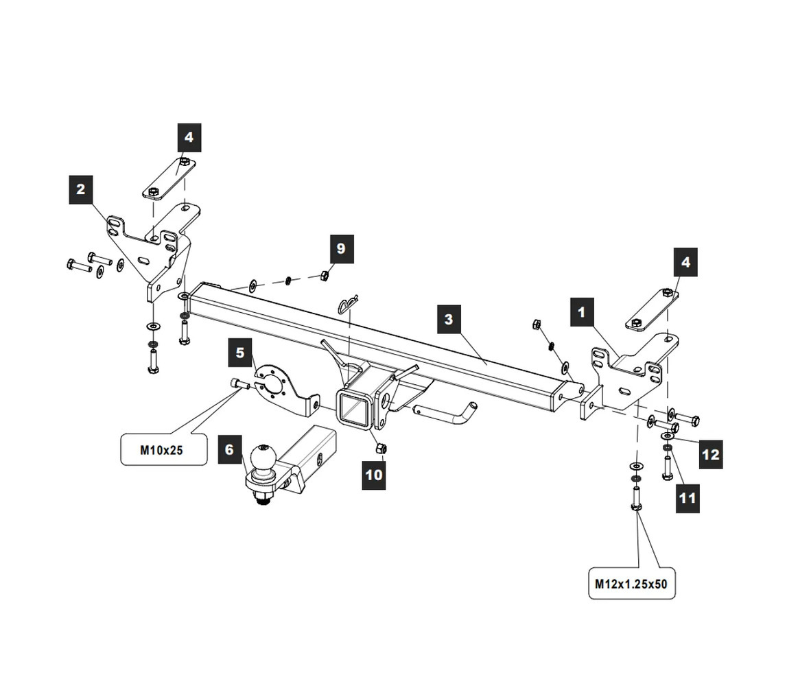 Фаркоп TowRus для Chery Tiggo 8 (T18)/ 8 Pro/8 Pro Max и Xcite X-Cross 8 (1 поколение)​/ Tenet T8 (1 поколение)