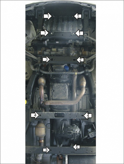 Защита алюминиевая Мотодор для картера двигателя, переднего дифференциала, КПП, РК на Cadillac Escalade и Chevrolet Tahoe фото 2