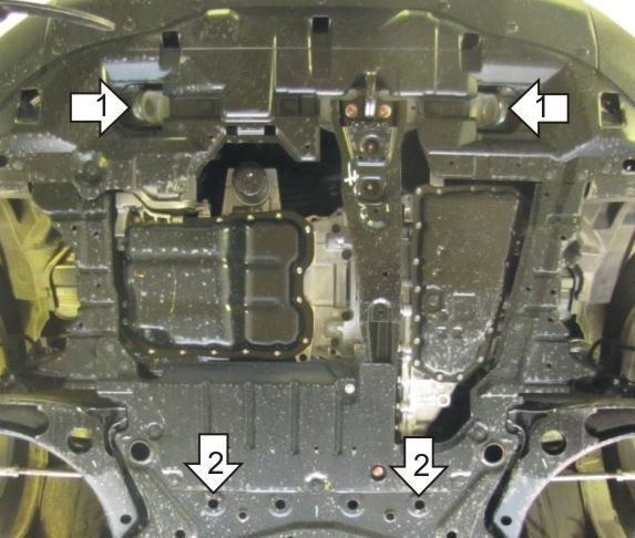 ​Защита стальная Мотодор для картера двигателя, КПП на Peugeot 4008 Citroen C4 Aircross и Mitsubishi ASX фото 3