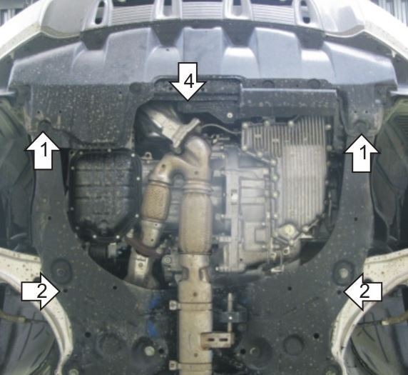 Защита стальная Мотодор для картера двигателя и КПП на Nissan Murano фото 3