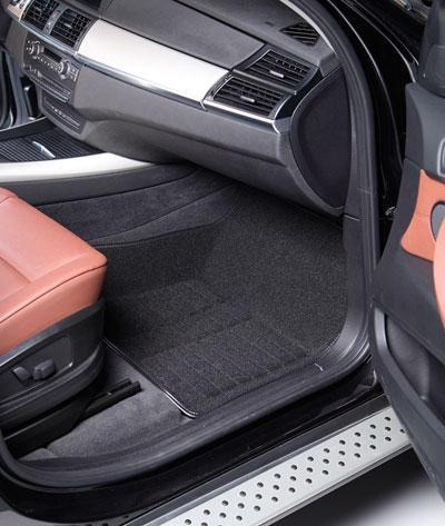 Коврики салона текстильные Ford Mondeo V  3D Pradar XL черные с высоким бортиком, металлическим подпятником фото 2