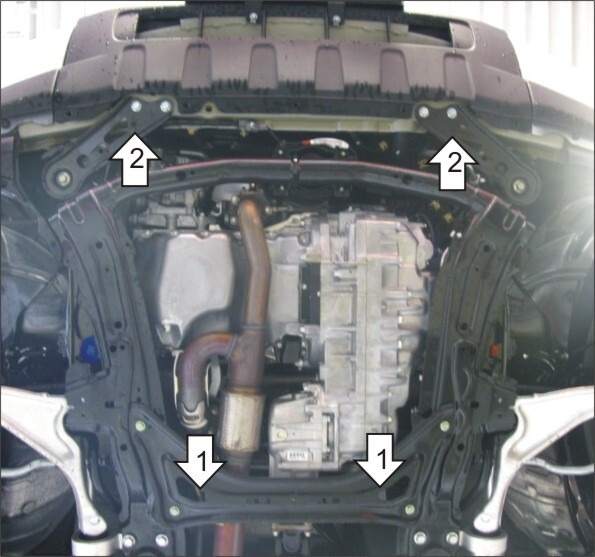 Защита алюминиевая Мотодор для картера двигателя, КПП на Honda Pilot фото 2
