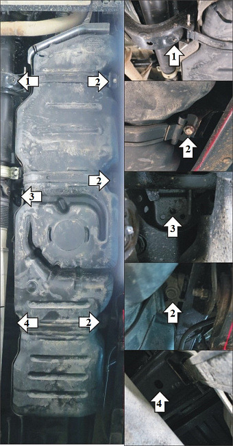 Защита алюминиевая Мотодор для топливного бака на Toyota Tundra фото 3