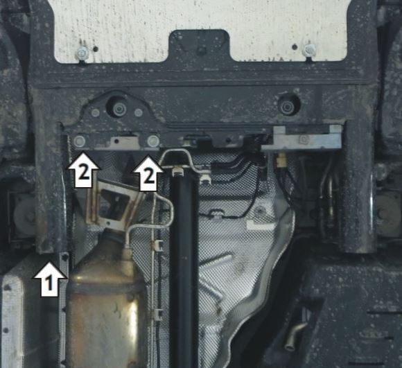 Защита стальная Мотодор для трубок сажевого фильтра на Volkswagen Transporter/Caravelle T6 фото 3