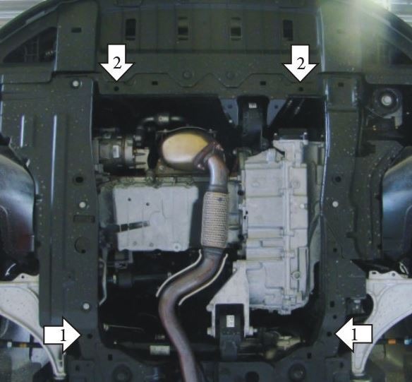 Защита стальная Мотодор для картера двигателя и КПП на Chevrolet Cruze/Orlando/Volt и Opel Astra/GTC фото 3