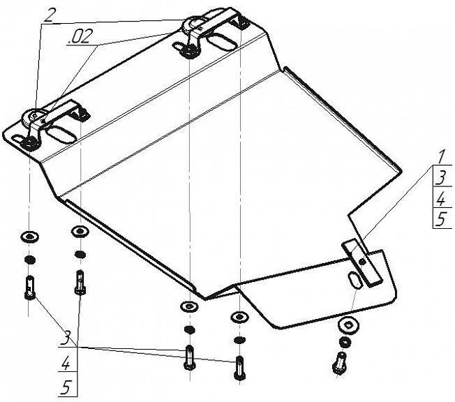 Защита стальная Мотодор для РК на Suzuki Jimny фото 4