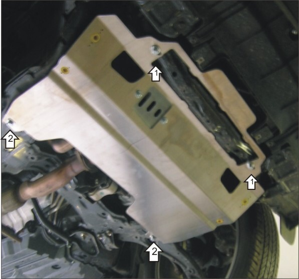 Защита алюминиевая Мотодор для картера двигателя, КПП на Mazda CX-9 фото 4