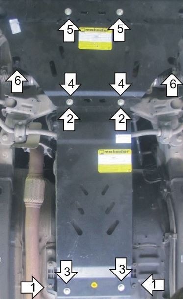 Защита стальная Мотодор для картера двигателя, КПП на Hyundai Genesis фото 4