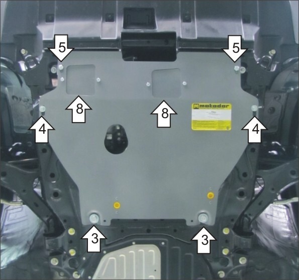 Защита алюминиевая Мотодор для картера двигателя, КПП на Honda CR-V и IV фото 3