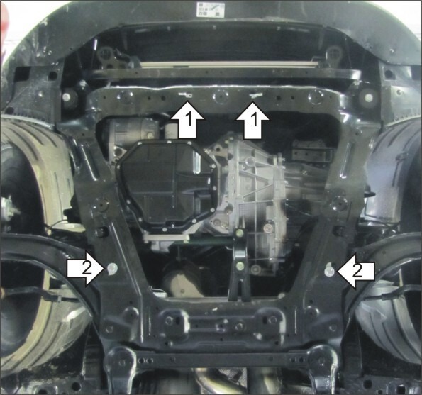 Защита алюминиевая Мотодор для картера двигателя, КПП на Nissan Qashqai /+2 фото 2