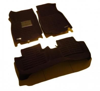 Коврики салона текстильные Nissan Qashqai II  3D Pradar XL черные с высоким бортиком, металлическим подпятником