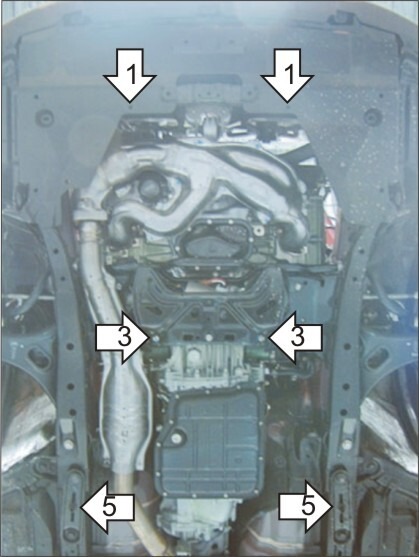 Защита алюминиевая Мотодор для картера двигателя, КПП на Subaru Outback и Legacy фото 3